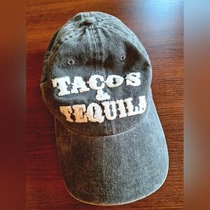 Otto Gray Textured Baseball 'Tacos & Tequila' Adjustable Cap Like New